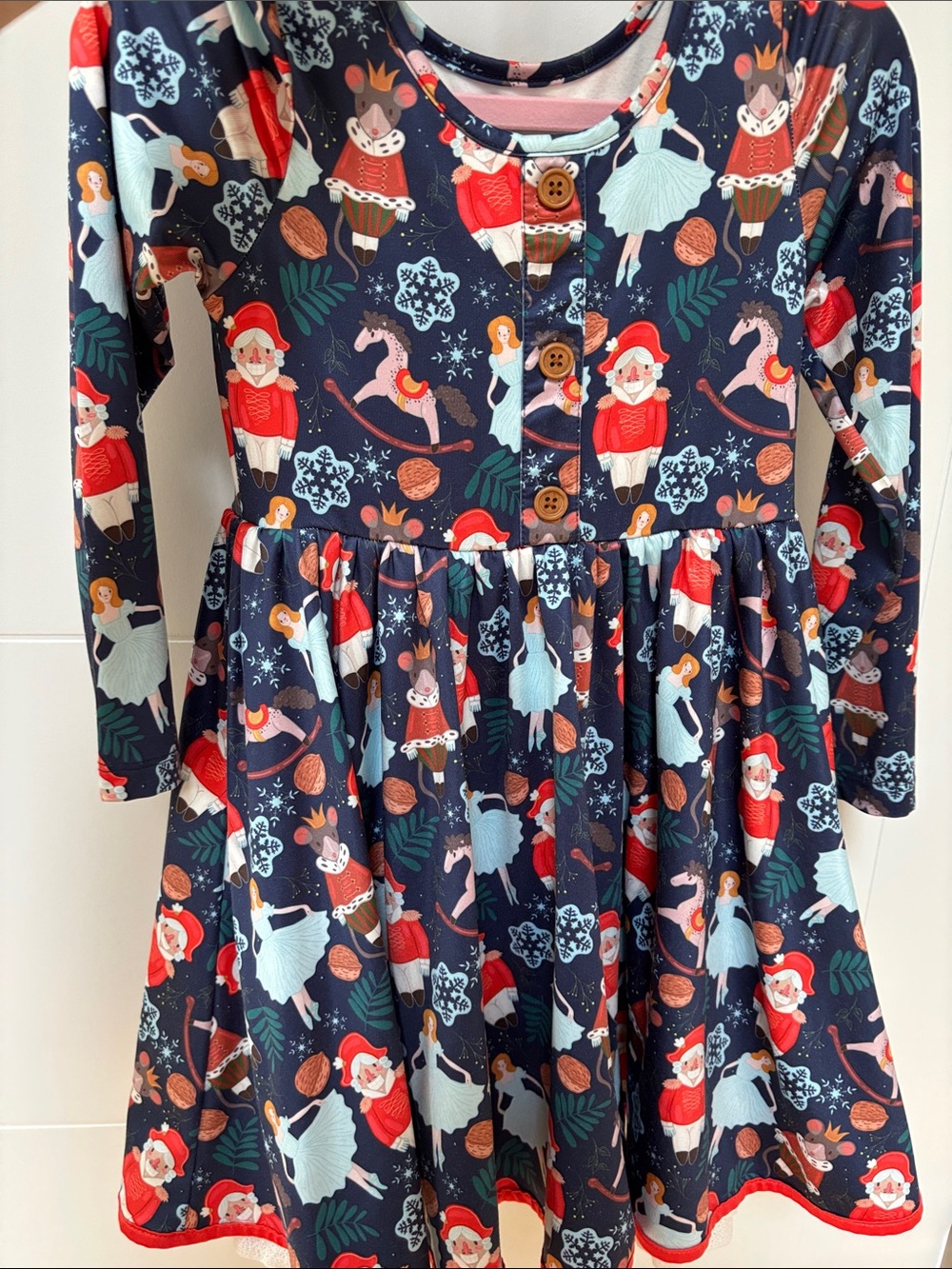 Girls Nutcracker Long Sleeve Holiday Dress